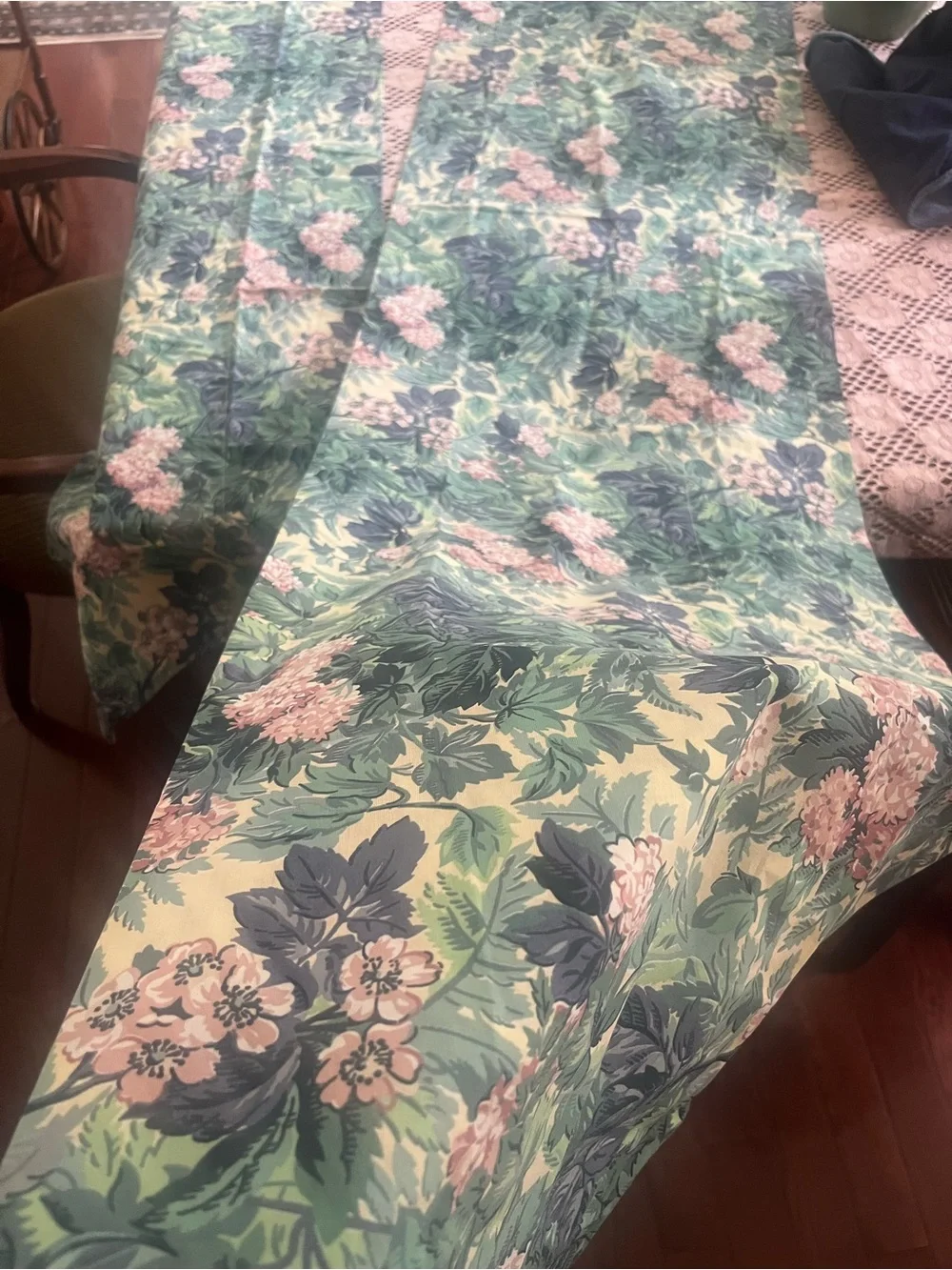 Vintage Laura Ashley Floral Botanical Print window Valance pair